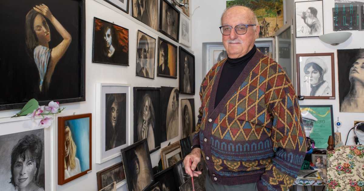 Bari, l'83enne Pasquale: da docente di matematica a pittore. �Amo ritrarre i volti delle donne�